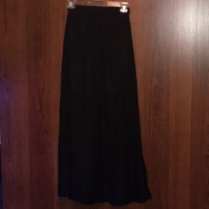 Black Long Skirt, Slit & Mini-Skirt Underlay, Sz S